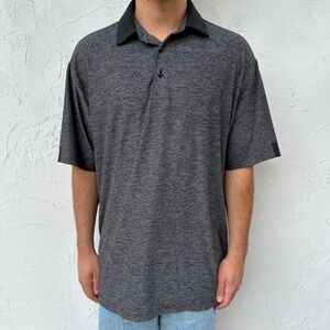 Men's Speckled Grey Under Armour Short Sleeve Golf Polo Shirt Size Large